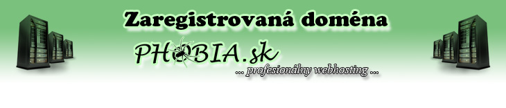 Phobia webhosting - zaregistrovana domena (this domain is registered via PHOBIA webhosting